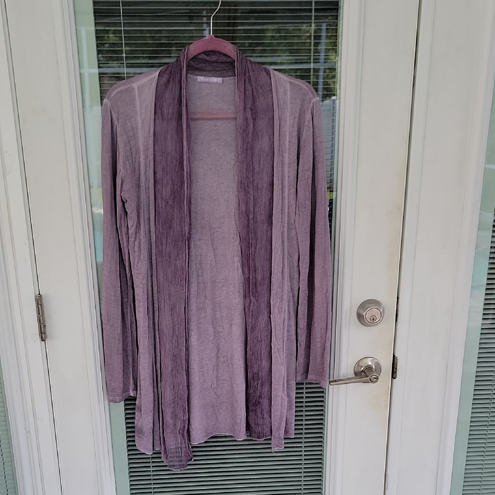 Made In Italy Silk & Cotton Open Front Lightweight Cardigan No Size Tag